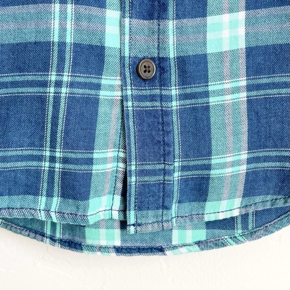 Cat & Jack Boy's Blue Plaid Button Up Shirt - Picture 3 of 8